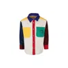 Bobo Choses Embroidered Color Block Corduroy Shirt In Multicolor