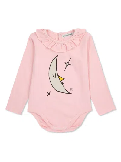 Bobo Choses Babies' Beneath The Moon Ruffle Body In Pink
