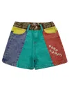 Bobo Choses Bermuda Denim Color Block In Blue