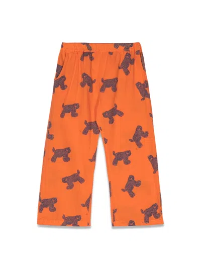 Bobo Choses Big Cat All Over Woven Pants For Kids In Orange