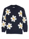 Bobo Choses Big Flower Jacquard All Over Jumper In Blue