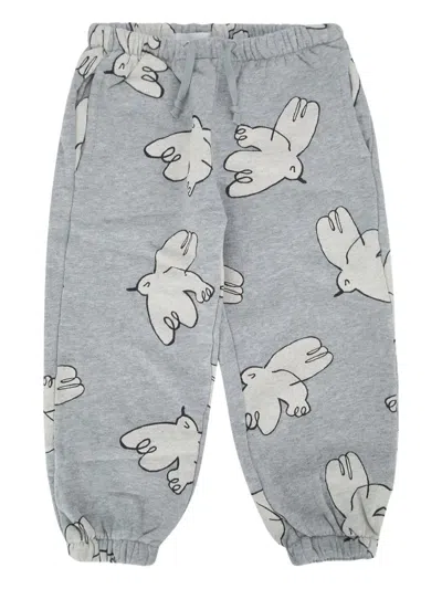 Bobo Choses Kids' Bird-print Jogging Pants In Gray
