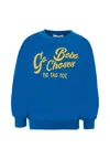 Bobo Choses Bleu Sweatshirt For Kids With Logo In Blue
