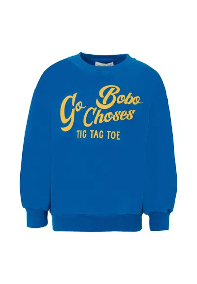 BOBO CHOSES BLEU SWEATSHIRT FOR KIDS WITH LOGO