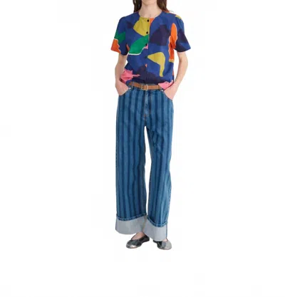 Bobo Choses Blooming Color Pattern Cropped Blouse In Multicolor