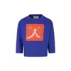 Bobo Choses Blue T-shirt For Kids With Face In Blue