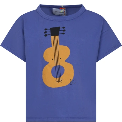 Bobo Choses Blue T-shirt For Kids With Guitar