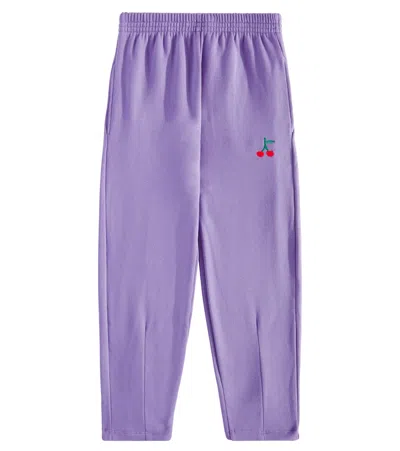 Bobo Choses Kids' Bobo Cherry Cotton Sweatpants In Purple