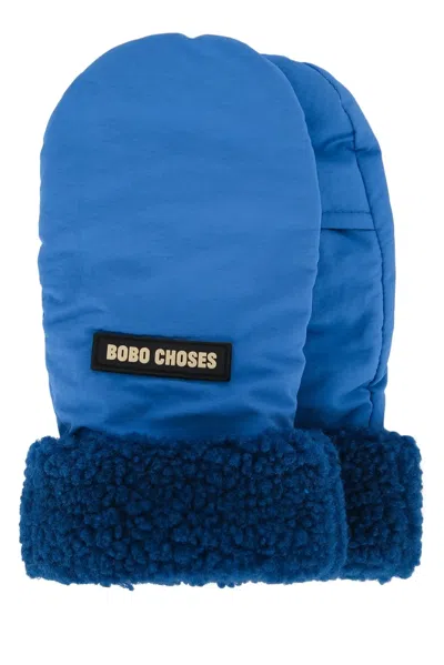 Bobo Choses Bicolor Mittens In Blue