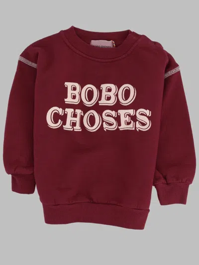 Bobo Choses Mini Embossed Cotton Sweatshirt For Baby Unisex In Brown