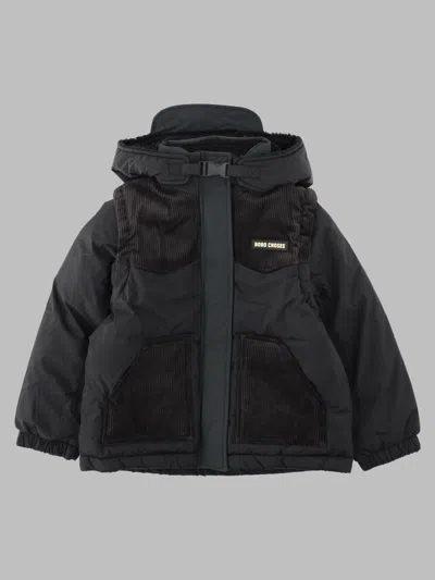 Bobo Choses Unisex Kids Insulated Oversized Anorak Jacket In Black