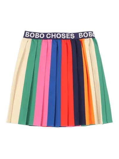 Bobo Choses Kids'  Bobo Color Block Pleated Skirt In Multi