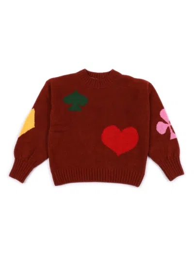 Bobo Choses Kids' Bobo Joker Jacquard Turtle Neck Jumper In Red