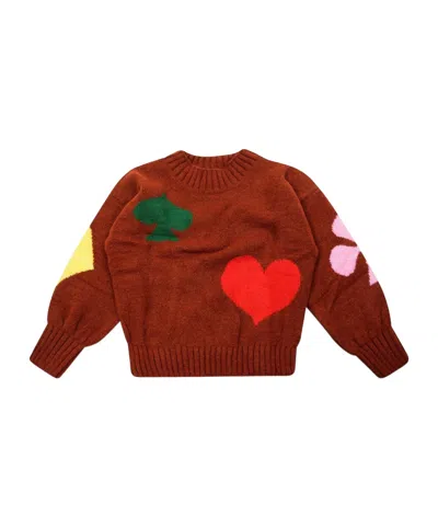 Bobo Choses Kids'  Bobo Joker Jacquard Turtle Neck Jumper In Red