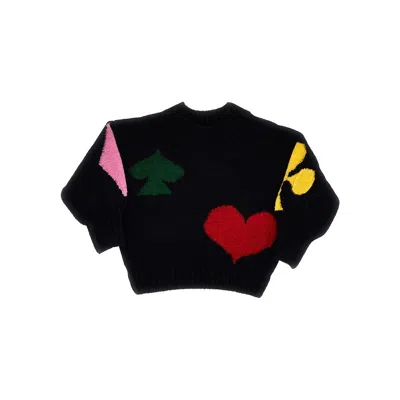 Bobo Choses 'bobo Joker' Jacquard Wool-blend Sweater Kids In Black