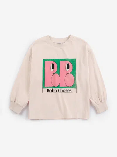 Bobo Choses Booo Bo T-shirt In Light Pink Organic Cotton