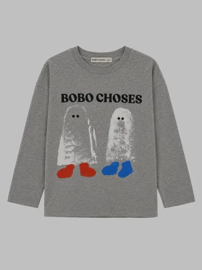 Bobo Choses Booty Ghosts Graphic Mini T-shirt (kids) In Grey