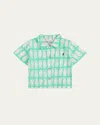 Bobo Choses Boy's Lucky Fish Woven Shirt In Light Green