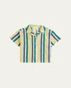 Bobo Choses Striped Colorblock Cotton Terry Shirt In Offwhite
