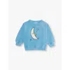 Bobo Choses Light Blue Sweatshirt For Kids With Moon In Light Blue