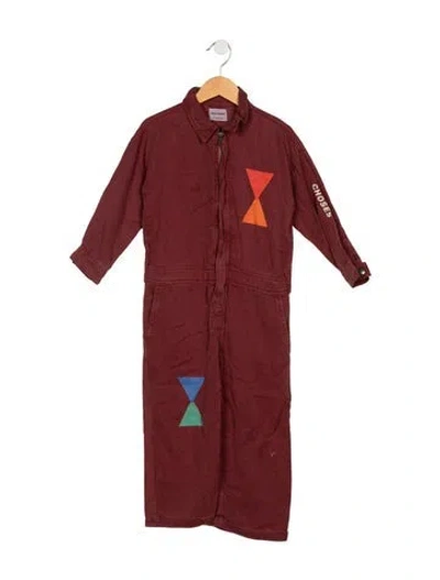 Pre-owned Bobo Choses Babies' Boys Long Sleeve Jumpsuit In Burgundy