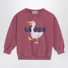 Bobo Choses Burgundy Vintage-effect Sweatshirt By La Oca In Brown