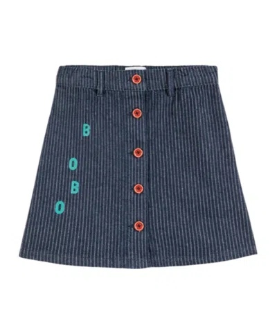 Bobo Choses Button-front A-line Skirt In Blue