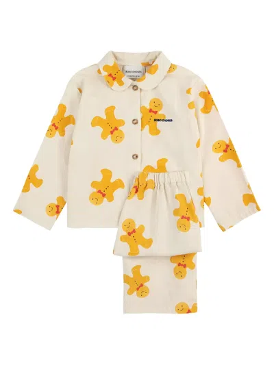 Bobo Choses Babies' Candy Cottage Gingerbread-print Tracksuit Set In Neutral