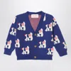 Bobo Choses Cardigan Fairy Dog Navy Blue In Blue