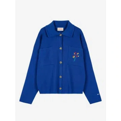 Bobo Choses Cardigan With Neck And Buttons In Blue
