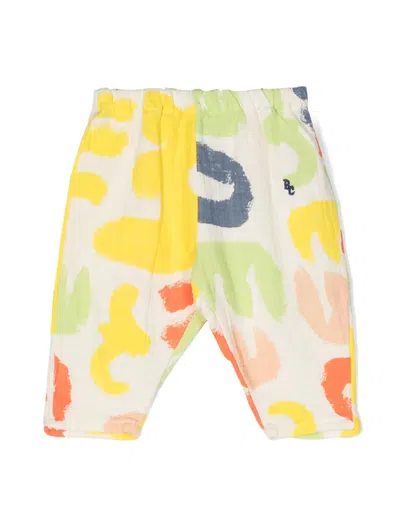 Bobo Choses Babies' Printed Woven Cotton Pants In White,multi