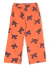 Bobo Choses Cat-print Cotton Trousers In Orange