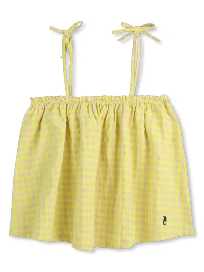 Bobo Choses Kids' Check Pattern Top In Yellow