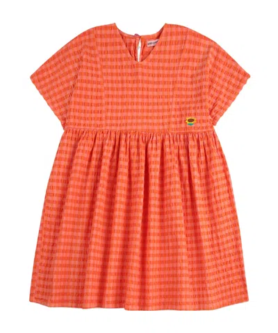 Bobo Choses Kids' Checked Dress In Orange