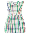 Bobo Choses Checked Ruffle-trimmed Cotton Dress In Multicolor