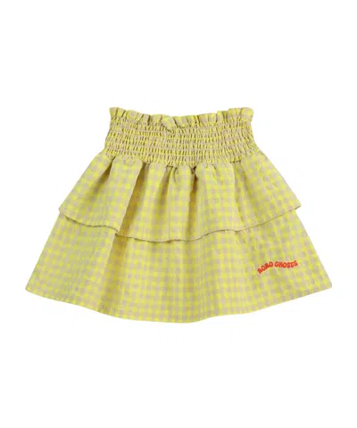 Bobo Choses Kids' Checked Skirt In Yellow