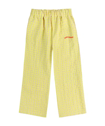 Bobo Choses Kids' Checked Trousers In Yellow