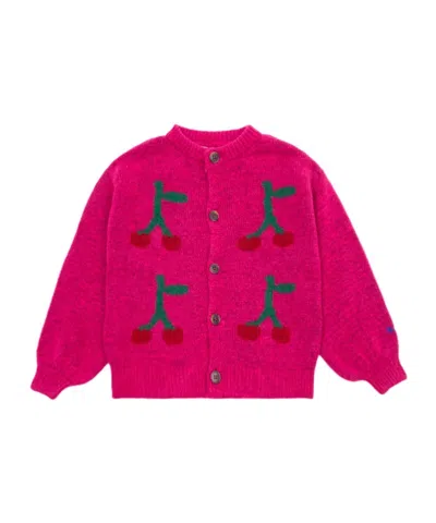 Bobo Choses Cherry Cardigan In Pink