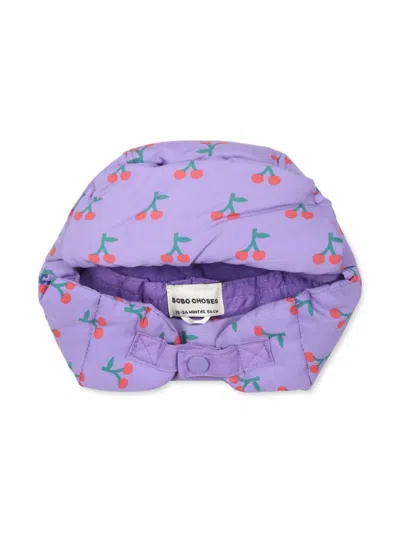 Bobo Choses Kids' Cherry-print Hat In 紫色