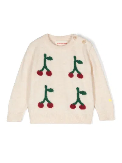 Bobo Choses Babies' Cherry Sweater In Beige