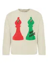 Bobo Choses Chess-pieces Print Long-sleeved Sweatshirt In Neutral