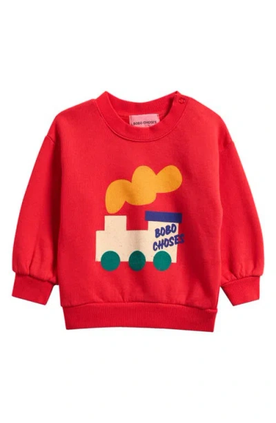 Bobo Choses Babies'  Choo Choo Cotton Sweatshirt In Red