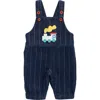 Bobo Choses Choo Choo Pinstripe Dungarees In Blue