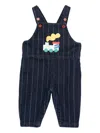 Bobo Choses Choo Choo Pinstripe Dungarees In Blue