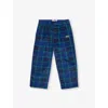 Bobo Choses Ck-print Straight-leg Velvet Trousers 2-11 Y In Midnight Blue