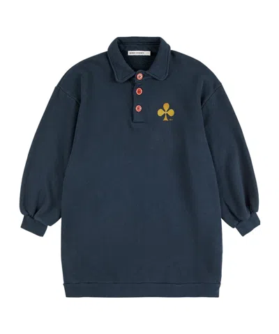 Bobo Choses Clover Polo Sweatshirt Dress In Blue