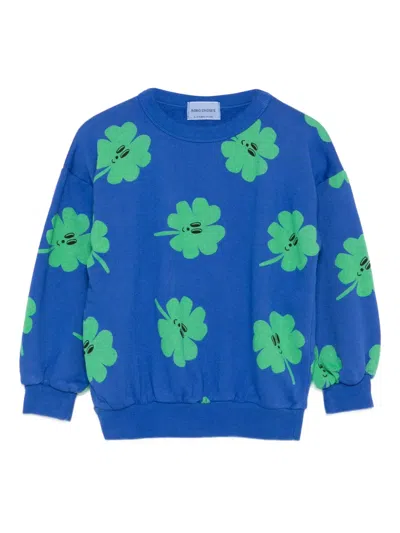 Bobo Choses Kids' Clover-print Sweatshirt In Blue