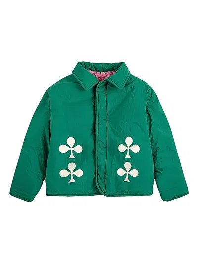 Bobo Choses Kids' Clover Reversible Teddy-cloth Jacket In Green