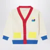 Bobo Choses Color-block Bobo Choo Choo Cardigan In White