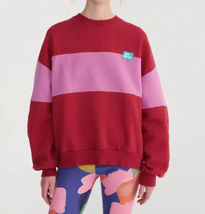 Bobo Choses Color Block Relaxed Sweatshirt In Red In Burgundy